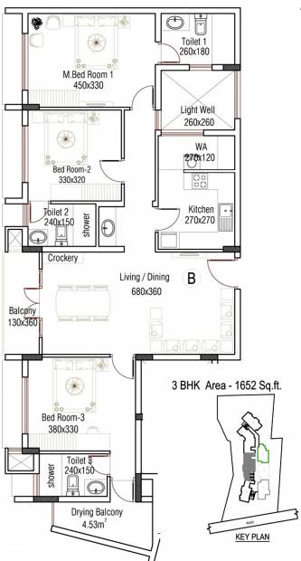 Asset Canvas (3BHK+3T (1,652 sq ft) 1652 sq ft)