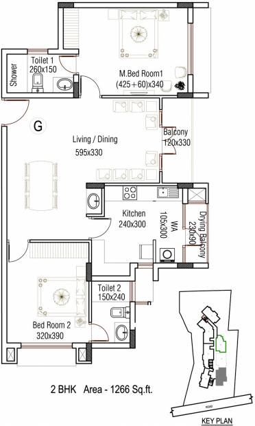 Asset Canvas (2BHK+2T (1,266 sq ft) 1266 sq ft)