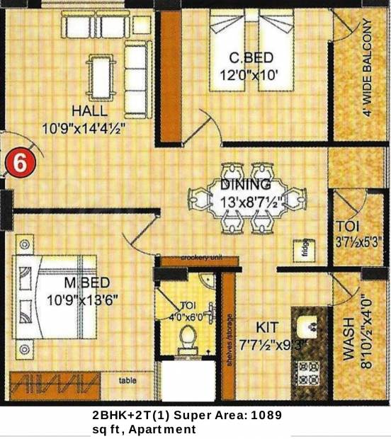 Axon Platina A And B (2BHK+2T (1,089 sq ft) 1089 sq ft)