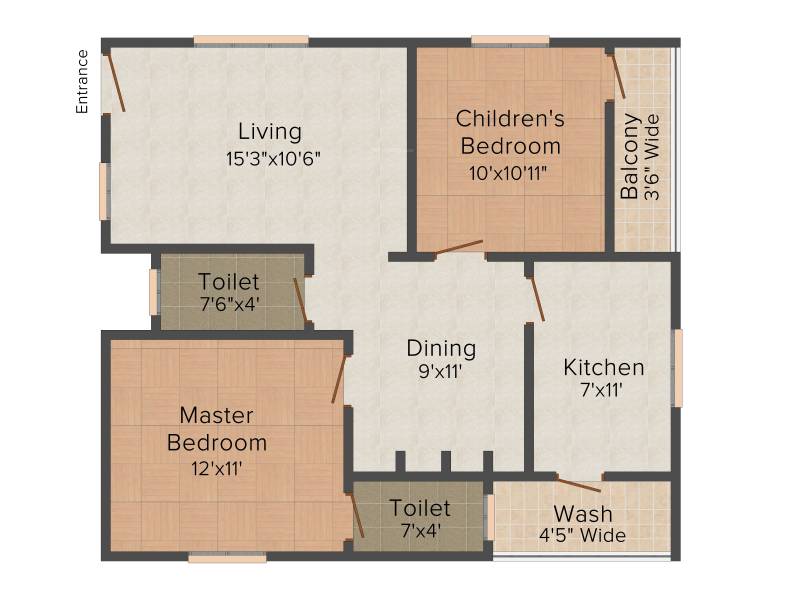 Axon Platina A And B (2BHK+2T (1,118 sq ft) 1118 sq ft)