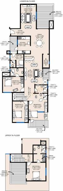Sobha Fiorella (4BHK+4T (3,520 sq ft)   Servant Room 3520 sq ft)