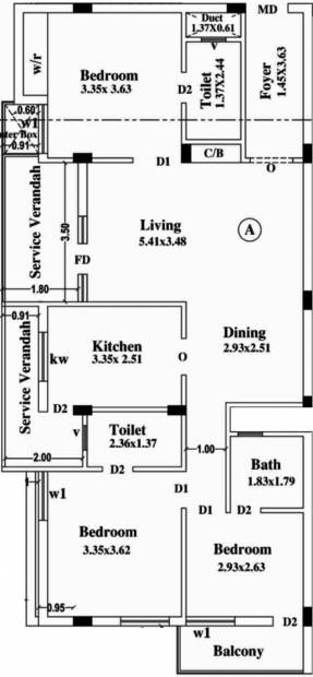Empreus Sai Kumudh (3BHK+3T (1,550 sq ft) 1550 sq ft)