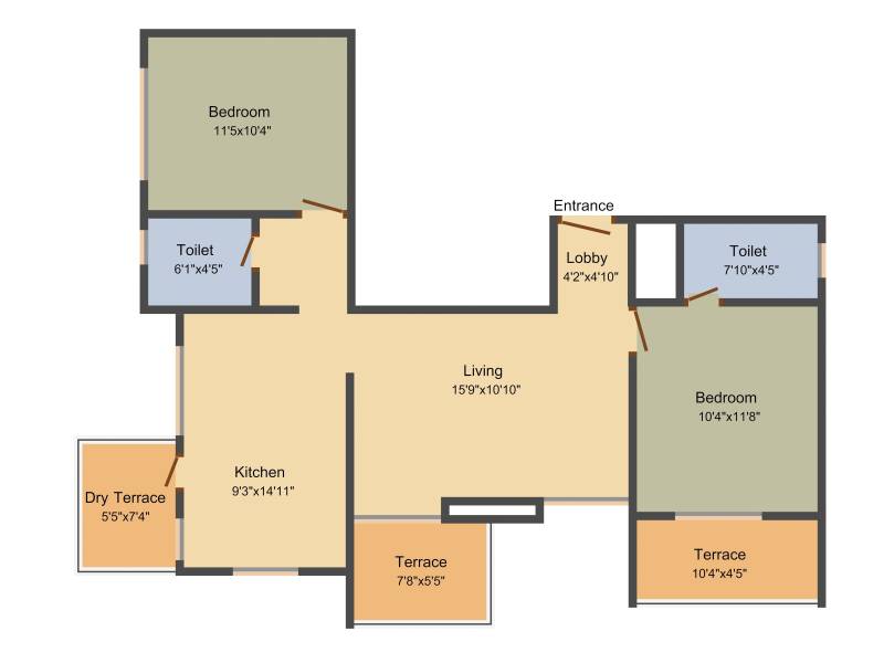 Tatvam La Vida (2BHK+2T (1,073 sq ft) 1073 sq ft)