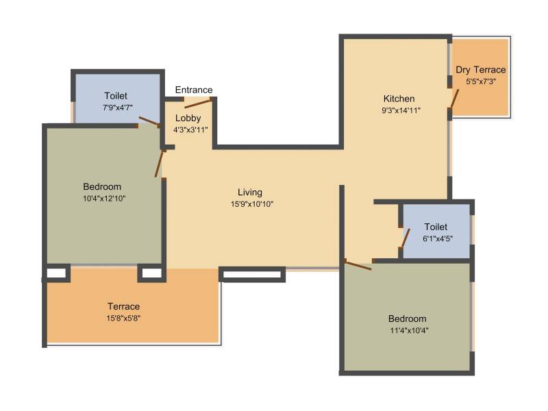 Tatvam La Vida (2BHK+2T (1,084 sq ft) 1084 sq ft)
