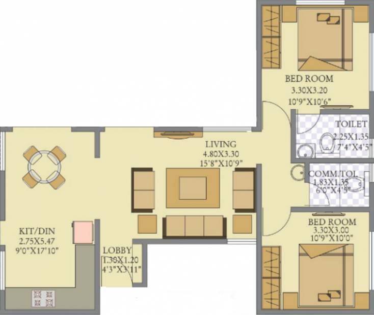Tatvam La Vida (2BHK+2T (1,096 sq ft) 1096 sq ft)