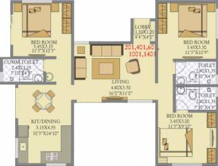Tatvam La Vida (3BHK+3T (1,365 sq ft) 1365 sq ft) Tatvam La Vida (3BHK+3T (1,365 sq ft) 1365 sq ft)