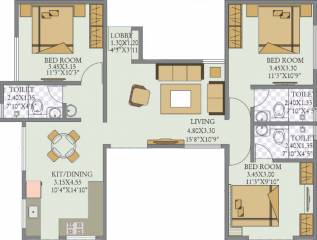 Tatvam La Vida (3BHK+3T (1,392 sq ft) 1392 sq ft) Tatvam La Vida (3BHK+3T (1,392 sq ft) 1392 sq ft)