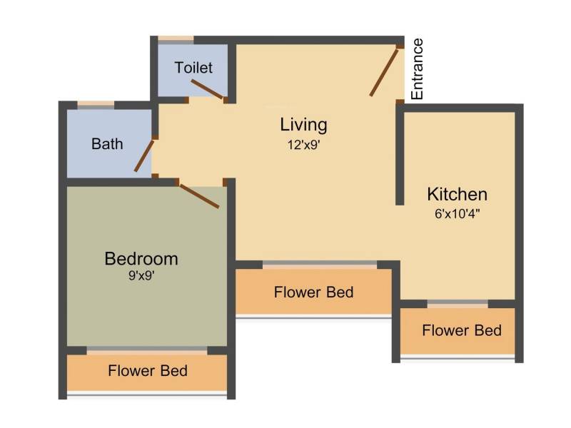 Samarth Buildcon Tulsi Vandan 1BHK+1T (620 sq ft)