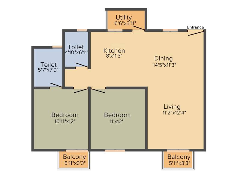 Alpine Vistula (2BHK+2T (1,060 sq ft) 1060 sq ft)