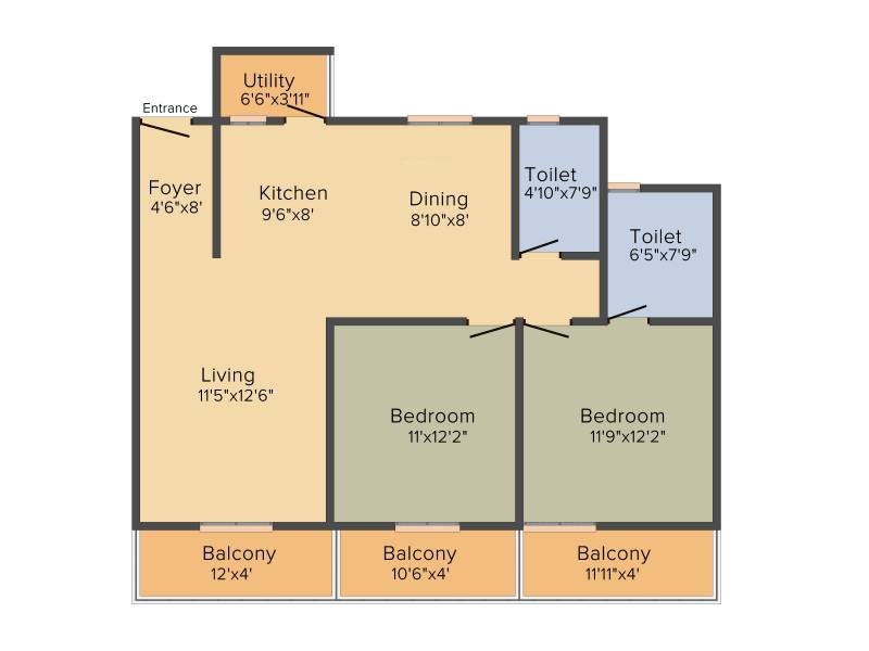 Alpine Vistula (2BHK+2T (1,280 sq ft) 1280 sq ft)