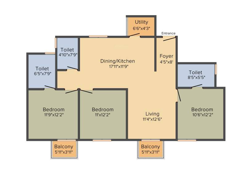 Alpine Vistula (3BHK+3T (1,428 sq ft) 1428 sq ft)