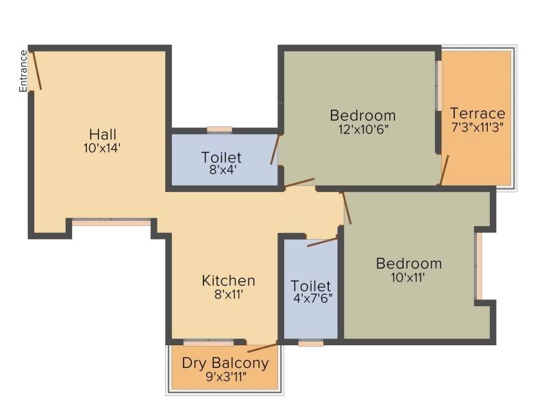 Sahil Developers Anand 2BHK+2T (854 sq ft)