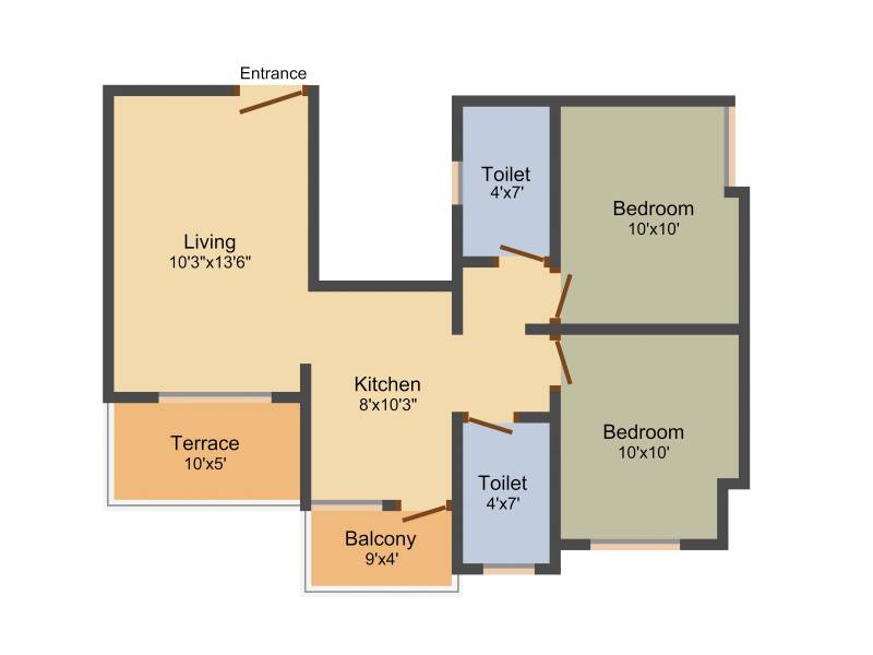 Shankeshwar Palace (2BHK+2T (811 sq ft) 811 sq ft)