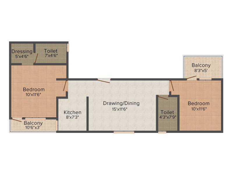 Om Prominence (2BHK+2T (940 sq ft) 940 sq ft)