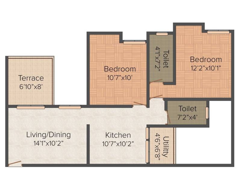 Maple Aapla Ghar Kirkatwadi (2BHK+2T (871 sq ft) 871 sq ft)