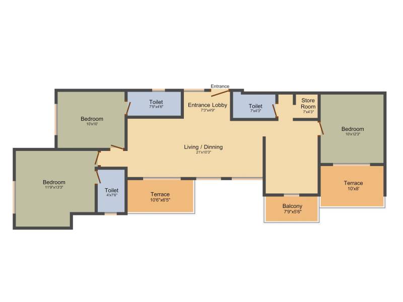 Shankeshwar Palace (3BHK+3T (1,399 sq ft) 1399 sq ft)