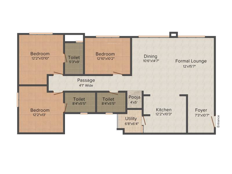 Durga Projects And Infrastructure Flute (3BHK+3T (1,885 sq ft) 1885 sq ft)