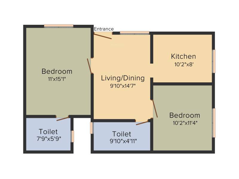 Manito Northlite (2BHK+2T (850 sq ft) 850 sq ft)