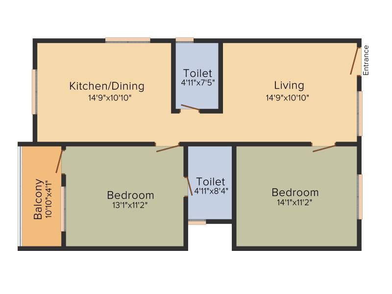 Manito Northlite (2BHK+2T (1,050 sq ft) 1050 sq ft)