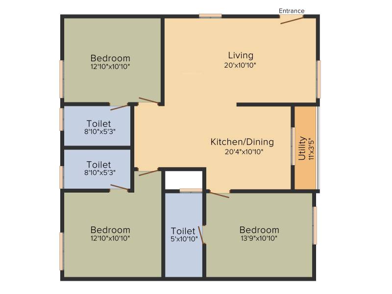 Manito Northlite (3BHK+3T (1,425 sq ft) 1425 sq ft)