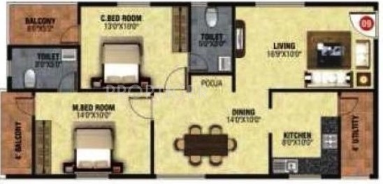 Viceroy Splendor (2BHK+2T (1,191 sq ft) 1191 sq ft)