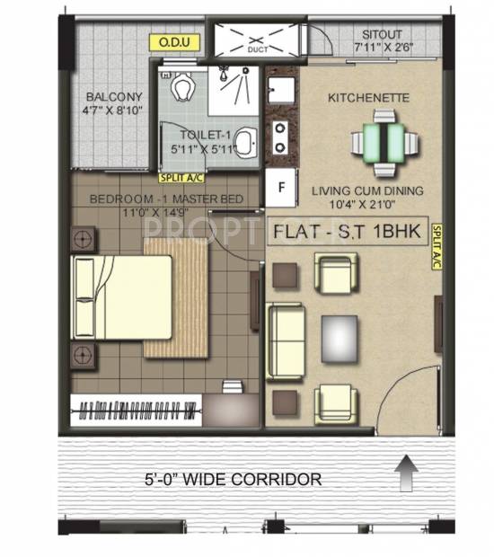 Ramaniyam Pushkar Phase II (1BHK+1T (683 sq ft) 683 sq ft)