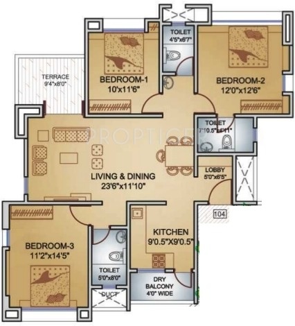 Teerth Towers (3BHK+3T (1,406 sq ft) 1406 sq ft)