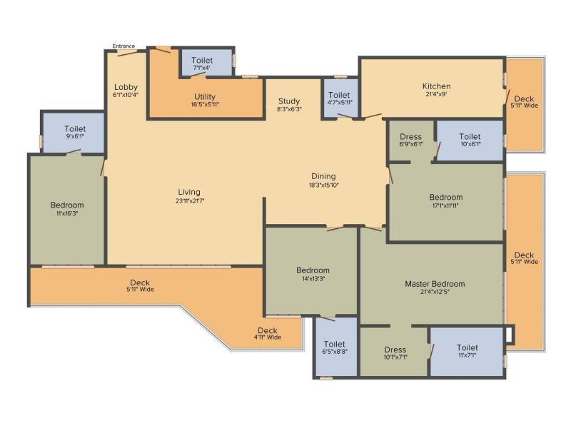 DLF The Crest (4BHK+4T (3,907 sq ft) 3907 sq ft)