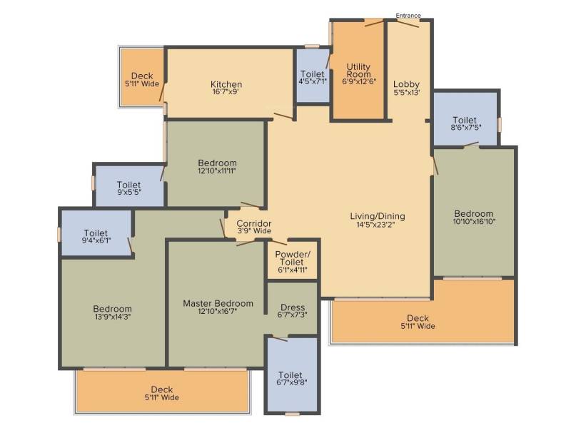 DLF The Crest (4BHK+4T (3,088 sq ft) 3088 sq ft)