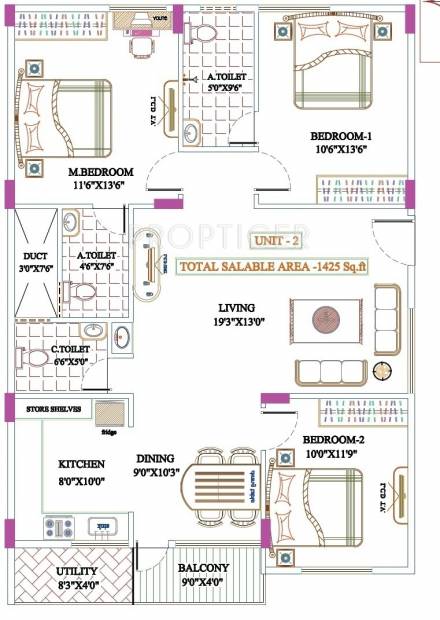 Deccan Expressions (3BHK+3T (1,425 sq ft) 1425 sq ft)