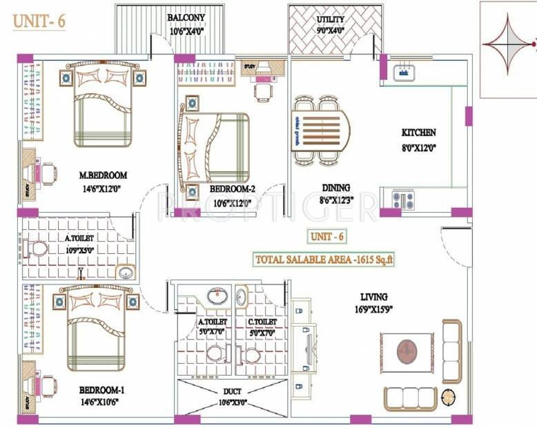 Deccan Expressions (3BHK+3T (1,615 sq ft) 1615 sq ft)