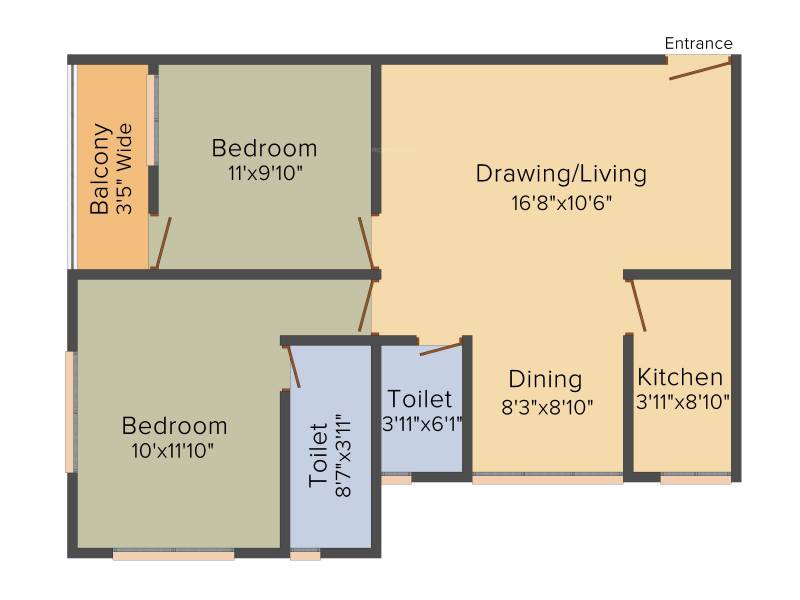 Podder Radha Krishna Kunj (2BHK+2T (1,004 sq ft) 1004 sq ft)