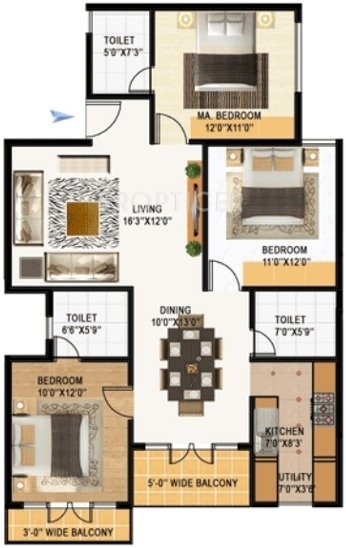 TG Aabhushan (3BHK+3T (1,381 sq ft) 1381 sq ft)
