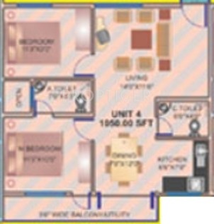 Amit SR Residency (2BHK+2T (1,050 sq ft) 1050 sq ft)