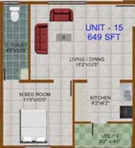 Prabhavathi Towers (1BHK+1T (649 sq ft) 649 sq ft)