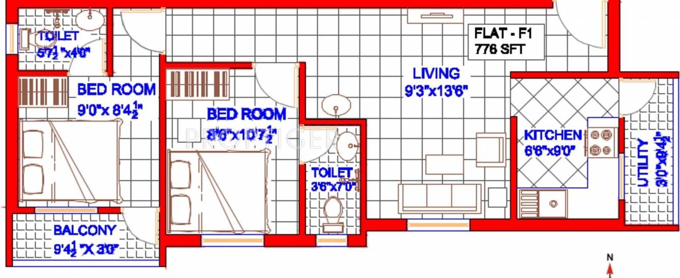 Oyester HIll Crest (2BHK+2T (776 sq ft) 776 sq ft) Oyester HIll Crest (2BHK+2T (776 sq ft) 776 sq ft)
