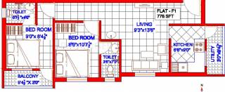 Oyester HIll Crest (2BHK+2T (776 sq ft) 776 sq ft) Oyester HIll Crest (2BHK+2T (776 sq ft) 776 sq ft)