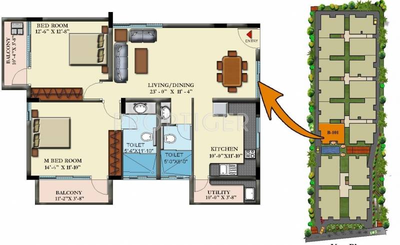 Insight Nandana (2BHK+2T (1,307 sq ft) 1307 sq ft)