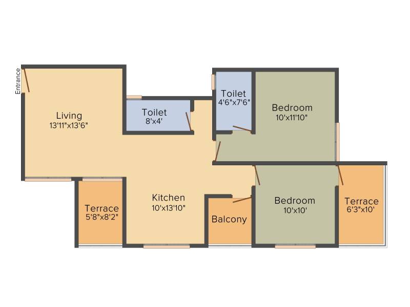 Akruti Saundrya (2BHK+2T (1,040 sq ft) 1040 sq ft)