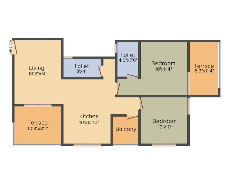 Akruti Saundrya (2BHK+2T (1,018 sq ft) 1018 sq ft)