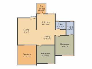 RK Residency (2BHK+2T (1,053 sq ft) 1053 sq ft) RK Residency (2BHK+2T (1,053 sq ft) 1053 sq ft)
