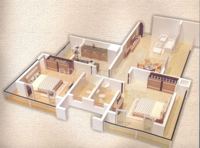 Fine Aura (2BHK+2T (1,122 sq ft) 1122 sq ft)