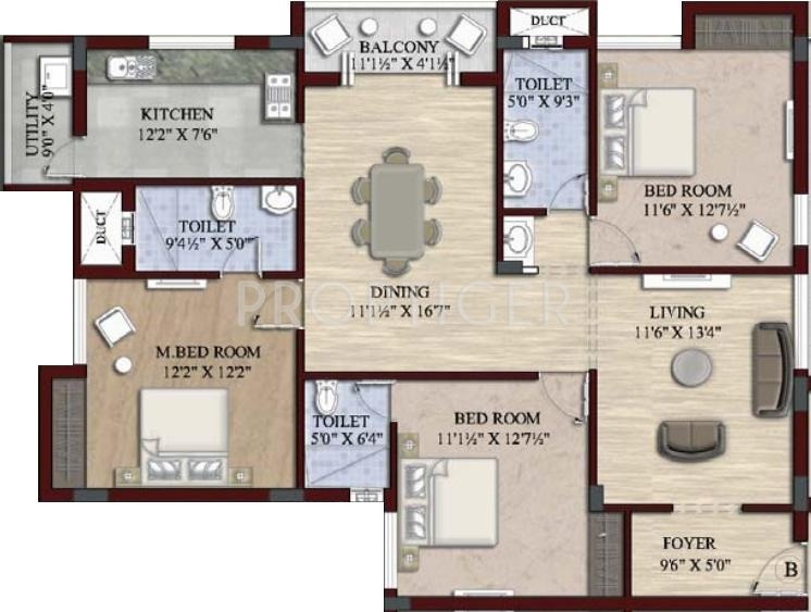 Baashyaam Happy Windows (3BHK+3T (1,433 sq ft) 1433 sq ft)