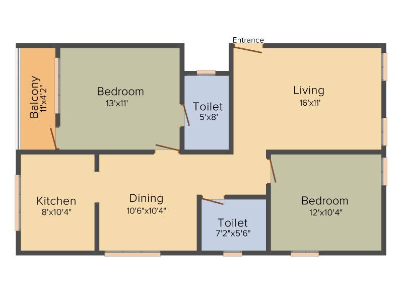 Viveks Sanskaar (2BHK+2T (1,075 sq ft) 1075 sq ft)