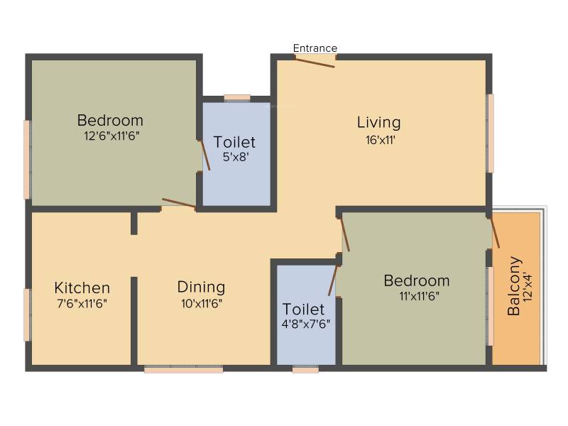 Viveks Sanskaar (2BHK+2T (1,080 sq ft) 1080 sq ft)