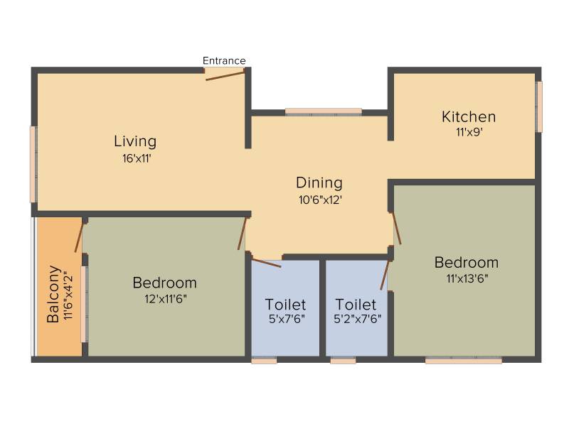 Viveks Sanskaar (2BHK+2T (1,120 sq ft) 1120 sq ft)