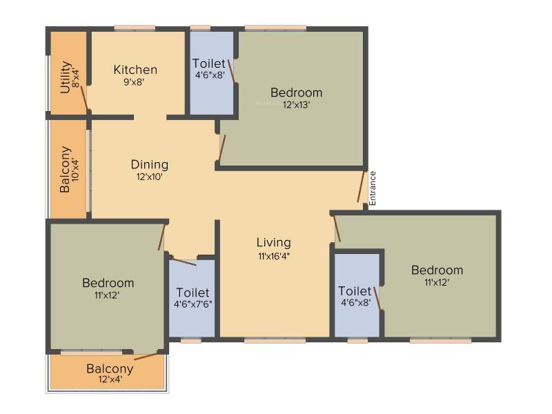 Viveks Sanskaar (3BHK+3T (1,470 sq ft) 1470 sq ft)