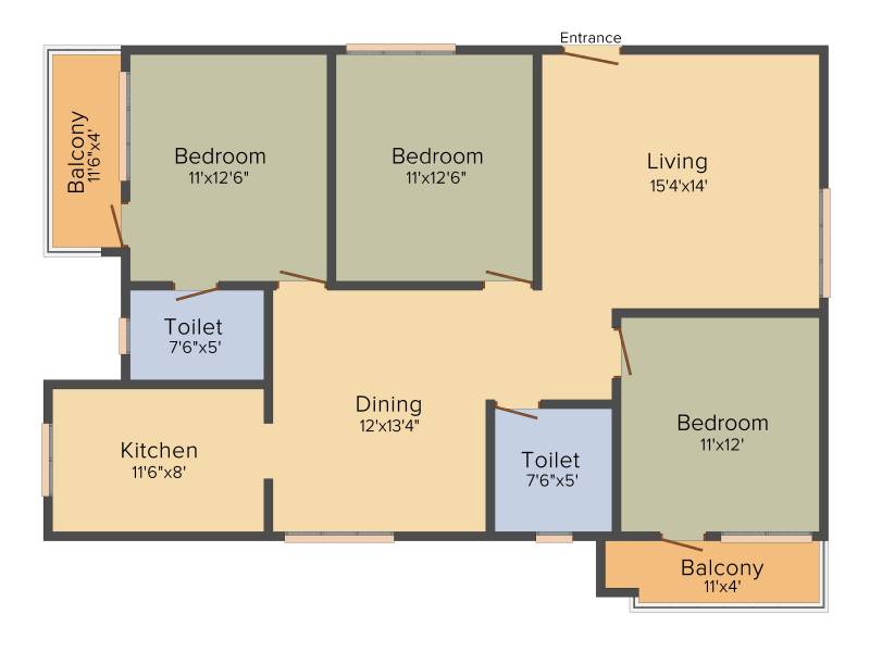 Viveks Sanskaar (3BHK+2T (1,475 sq ft) 1475 sq ft)
