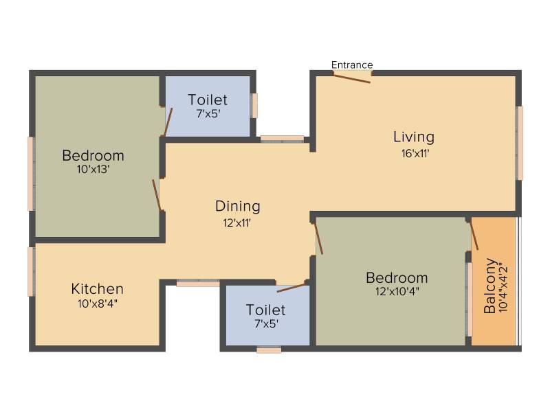 Viveks Sanskaar (2BHK+2T (1,055 sq ft) 1055 sq ft)