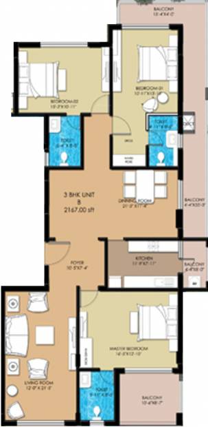 Elegant Buckingham (3BHK+4T (2,167 sq ft) 2167 sq ft)